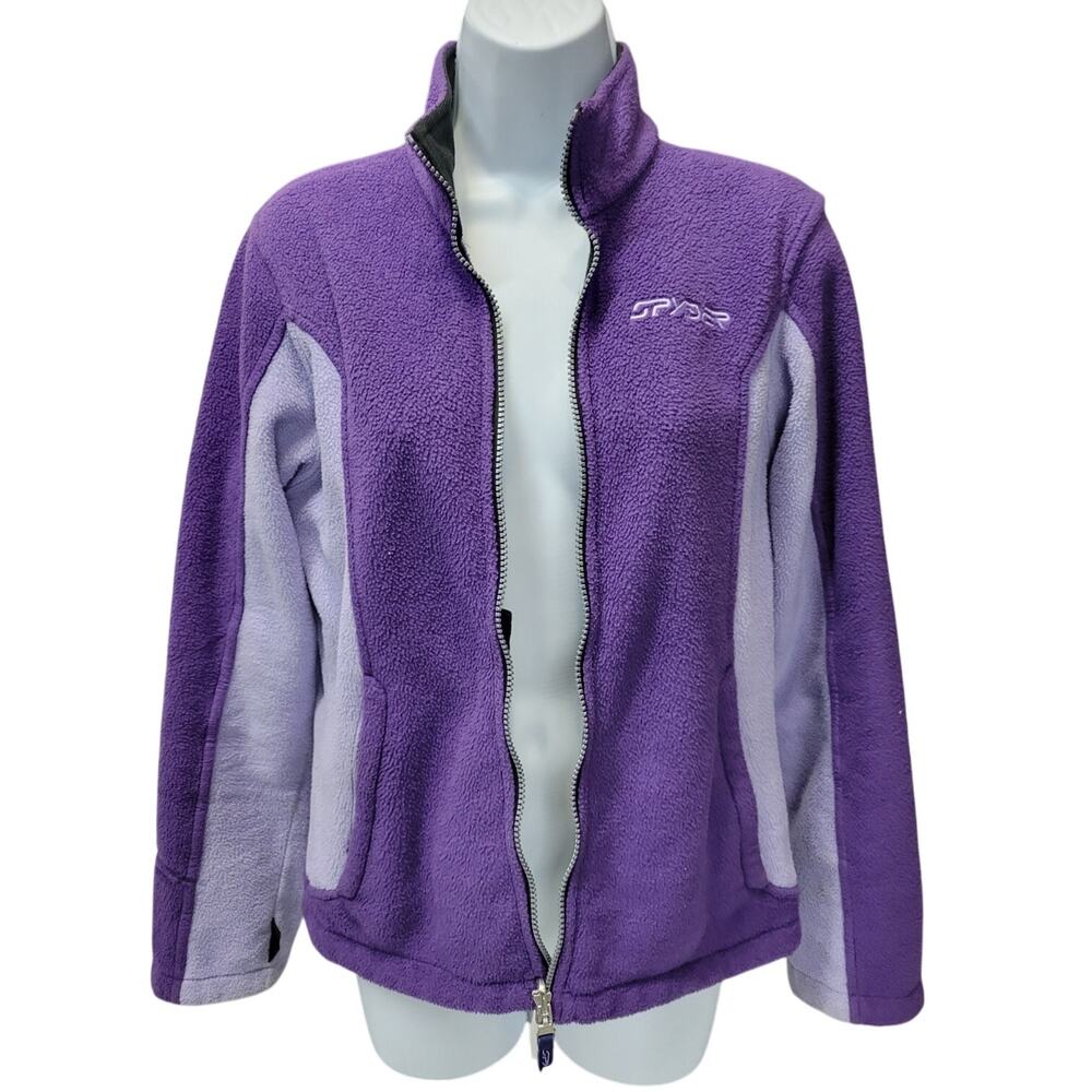 Spyder Womens Core Sweater 8 Purple Ski Fleece Lined Logo Outdoor Athleisure